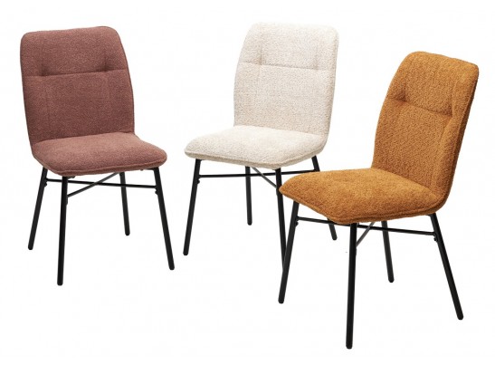 Стул COMO UF998-04 бежевый, букле / черный каркас / Товарный знак DISAUR в Каменске-Уральском