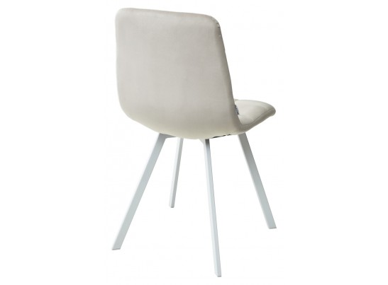 Стул CHILLI SQUARE G108-06 серебристо-серый, велюр/ белый каркас в Каменске-Уральском