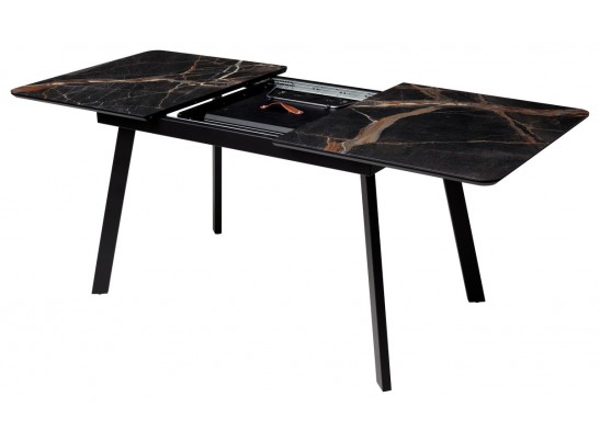 Стол АРУБА 140 МЕЙДЖИК, стекло / черный каркас в Каменске-Уральском