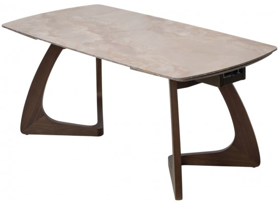 Стол DAKAR 180 GLOSS AMBER JADE SOLID CERAMIC / Орех, ®DISAUR