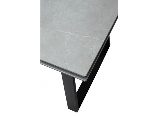 Стол Франк 200 Темно-серый мрамор, керамика / черный каркас в Каменске-Уральском