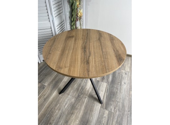 Стол ВЕГА D100 Дуб Шерман коньяк/ черный каркас в Каменске-Уральском