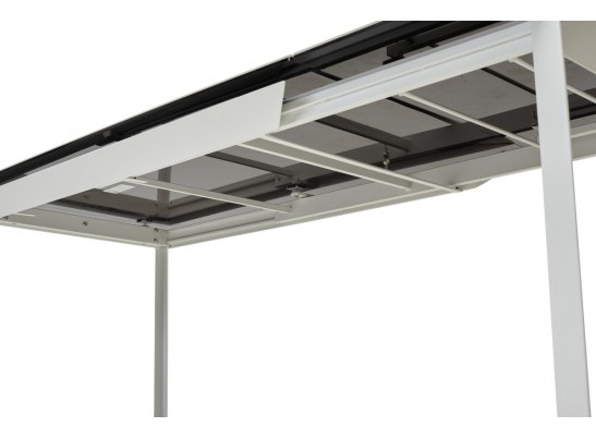 Стол CREMONA 160 HIGH GLOSS STATUARIO Белый мрамор глянцевый, керамика/ белый каркас в Каменске-Уральском