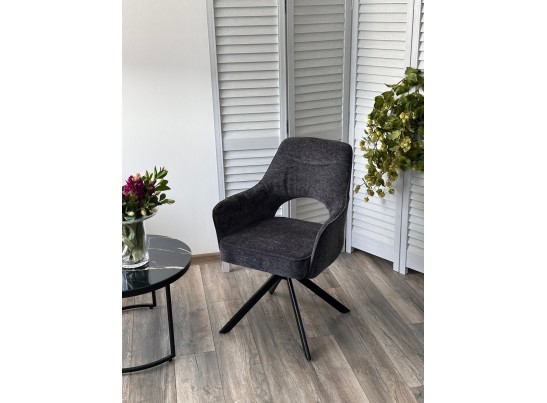 Стул GUARA 180 град. поворот. цвет серый RAVEN 18 / черный каркас, ®DISAUR в Каменске-Уральском