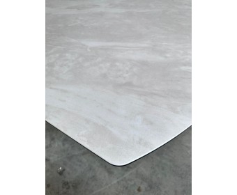 Стол IVAR 180 MARBLES TL-109 Серый мрамор, испанская керамика / Шоколадное золото каркас, ®DISAUR