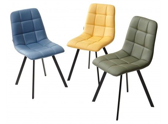 Стул CHILLI SQUARE HK017-22 серо-эвкалиптовый, PU / черный каркас в Каменске-Уральском