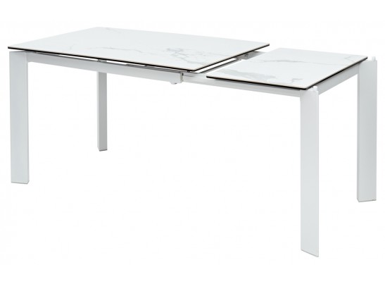 Стол CORNER 120 HIGH GLOSS STATUARIO керамика, стекло/ белый каркас, ®DISAUR в Каменске-Уральском