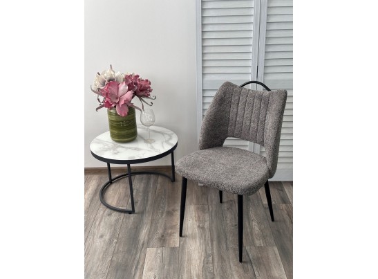 Стул JANETY UF998-15 серый, букле / черный каркас / Товарный знак DISAUR в Каменске-Уральском