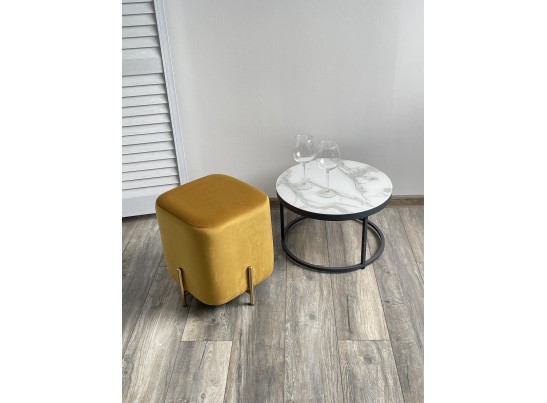 Пуф для гостиной ARES BLUVEL-68 YELLOW / GOLD в Каменске-Уральском
