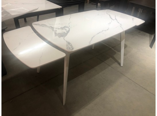 Стол ELIOT 120 GLOSS STATUARIO WHITE SOLID CERAMIC / WHITE, ®DISAUR в Каменске-Уральском