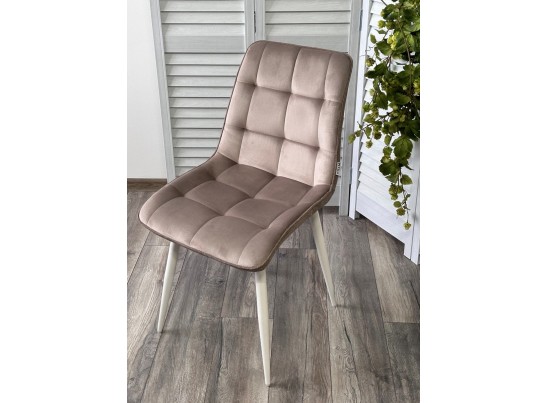 Стул CHIC BLUVEL-40 бежевый/ 1981-35 темно-бежевый/ белый каркас в Каменске-Уральском