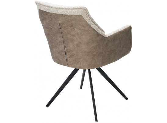 Стул BREVIS 180 град. поворот. XD841-02 Бежевый, букле/ GINO-101 Бежевый, ткань/ Черный, ®DISAUR