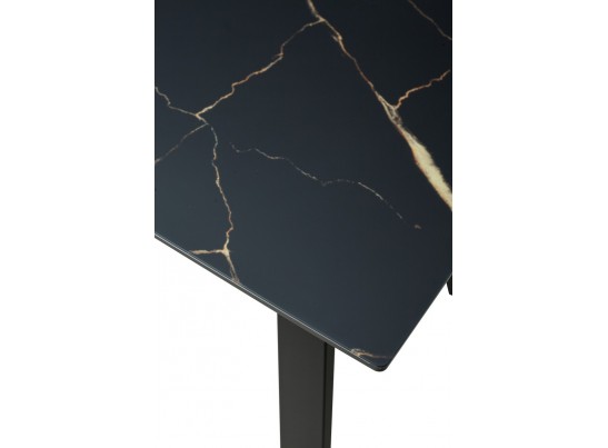 Стол Морис 140 Обсидиан сатинат, стекло / черный каркас в Каменске-Уральском