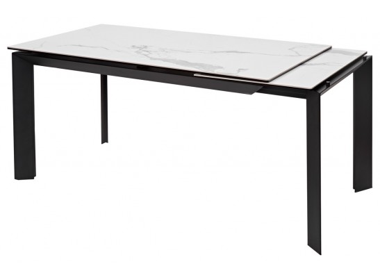 Стол CREMONA 160 HIGH GLOSS STATUARIO Белый мрамор глянцевый, керамика/ черный каркас в Каменске-Уральском