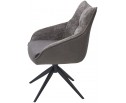 Стул FABIAN 360 град. поворот. MONA-464 Серый, PU/ STEAM-132 Серый, ткань / черный каркас, ®DISAUR