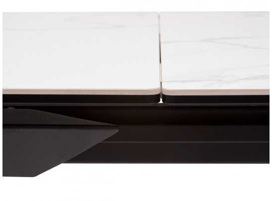 Стол CREMONA 160 HIGH GLOSS STATUARIO Белый мрамор глянцевый, керамика/ черный каркас в Каменске-Уральском