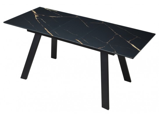 Стол Морис 140 Обсидиан сатинат, стекло / черный каркас в Каменске-Уральском