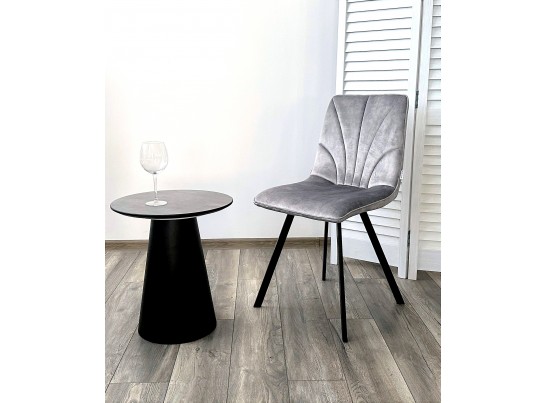 Стул ARFA UF912-09B античный светло-серый, велюр без "пальчикового" эффекта/ черный каркас, ®DISAUR в Каменске-Уральском