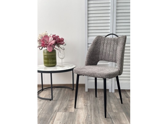 Стул JANETY UF998-15 серый, букле / черный каркас / Товарный знак DISAUR в Каменске-Уральском