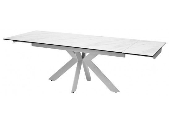 Стол BELLUNO 160 MARBLES KL-99 Белый мрамор матовый, итальянская керамика/ белый каркас, ®DISAUR в Каменске-Уральском