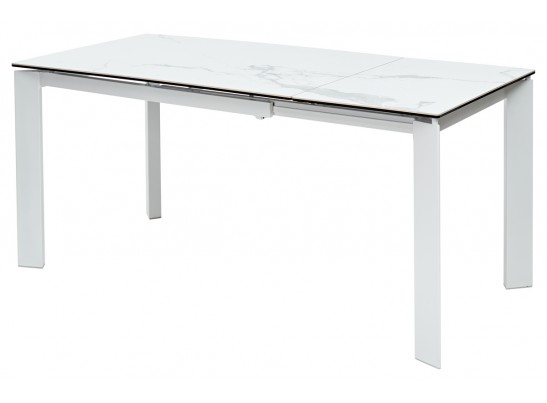 Стол CORNER 120 HIGH GLOSS STATUARIO керамика, стекло/ белый каркас, ®DISAUR в Каменске-Уральском