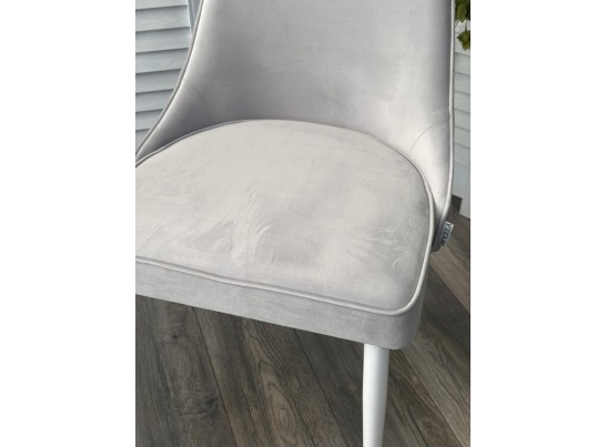 Стул NEPAL-P СВЕТЛО-СЕРЫЙ BM-4, велюр/ белый каркас в Каменске-Уральском