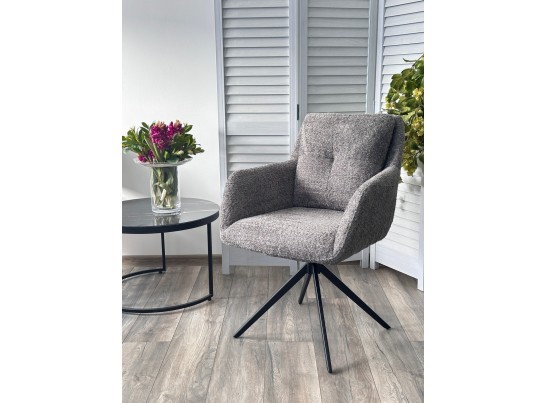 Стул MEADOW 360 град. поворот. Темно-серый XD841-16, букле / черный каркас, ®DISAUR в Каменске-Уральском