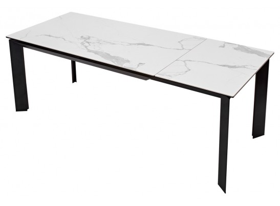 Стол CREMONA 160 HIGH GLOSS STATUARIO Белый мрамор глянцевый, керамика/ черный каркас в Каменске-Уральском