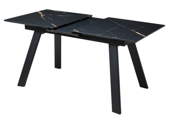 Стол Морис 140 Обсидиан сатинат, стекло / черный каркас в Каменске-Уральском