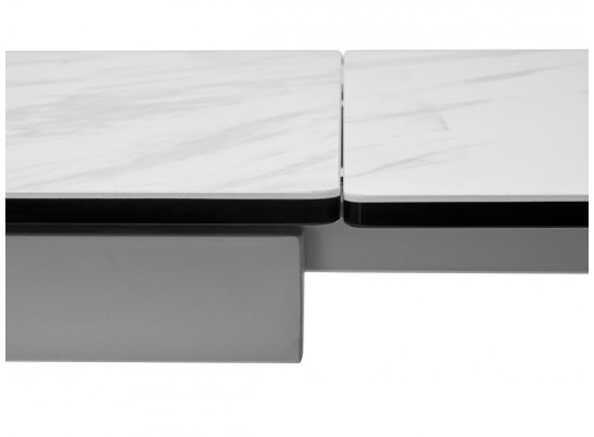 Стол BELLUNO 160 MARBLES KL-99 Белый мрамор матовый, итальянская керамика/ белый каркас, ®DISAUR в Каменске-Уральском