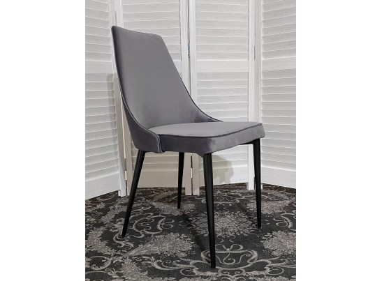 Стул NEPAL-P СЕРЫЙ #27, велюр/ черный каркас в Каменске-Уральском