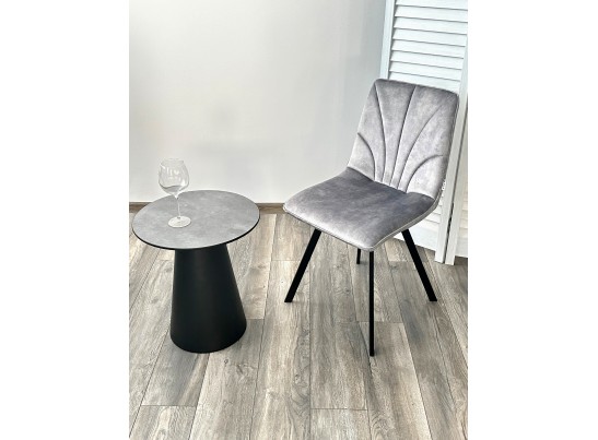 Стул ARFA UF912-09B античный светло-серый, велюр без "пальчикового" эффекта/ черный каркас, ®DISAUR в Каменске-Уральском