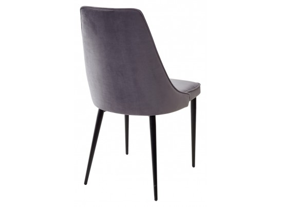 Стул NEPAL-P СЕРЫЙ #27, велюр/ черный каркас в Каменске-Уральском