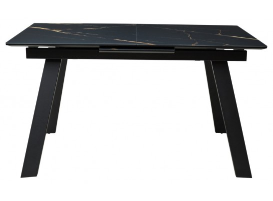 Стол Морис 140 Обсидиан сатинат, стекло / черный каркас в Каменске-Уральском