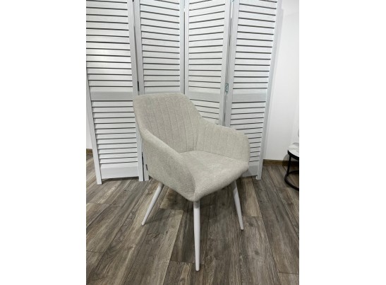 Стул BRANDY WZ2042-18 белая галька, фактурный велюр/ белый каркас в Каменске-Уральском