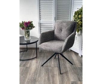 Стул MEADOW 360 град. поворот. Темно-серый XD841-16, букле / черный каркас, ®DISAUR