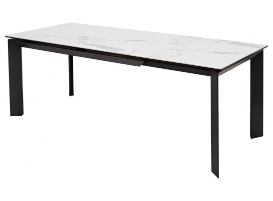 Стол CREMONA 160 HIGH GLOSS STATUARIO Белый мрамор глянцевый, керамика/ черный каркас в Каменске-Уральском