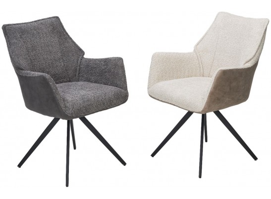 Стул BREVIS 180 град. поворот. XD841-02 Бежевый, букле/ GINO-101 Бежевый, ткань/ Черный, ®DISAUR