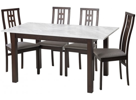 Стол TME-6931 MBH SWEDEN белый мрамор / BB темный орех M-City в Каменске-Уральском