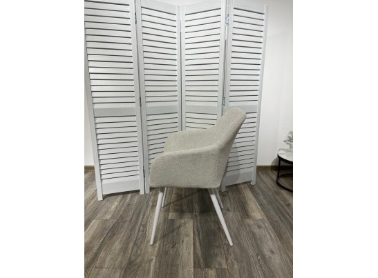 Стул BRANDY WZ2042-18 белая галька, фактурный велюр/ белый каркас в Каменске-Уральском