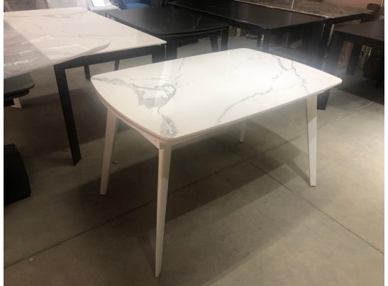 Стол ELIOT 120 GLOSS STATUARIO WHITE SOLID CERAMIC / WHITE, ®DISAUR в Каменске-Уральском