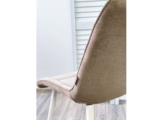 Стул CHIC BLUVEL-40 бежевый/ 1981-35 темно-бежевый/ белый каркас в Каменске-Уральском