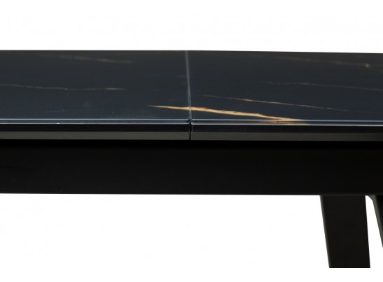 Стол Морис 140 Обсидиан сатинат, стекло / черный каркас в Каменске-Уральском