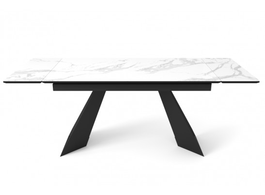 Стол Купер 160 Бежевый мрамор матовый, керамика / черный каркас в Каменске-Уральском