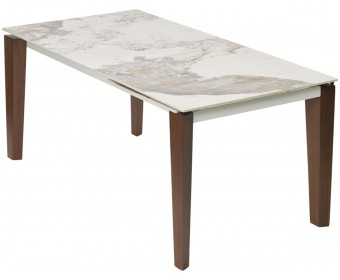 Стол ESMIR 160 GLOSS LUXURY PANDORA SOLID CERAMIC/орех, ®DISAUR