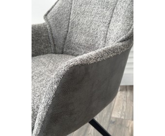 Стул BREVIS 180 град. поворот. XD841-16 Серый, букле/ GINO-457 Серый, ткань/ Черный, ®DISAUR