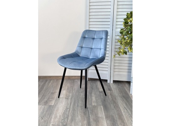 Стул MIAMI G062-43 пудровый голубой, велюр/ черный каркас в Каменске-Уральском