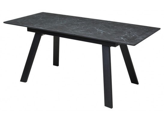 Стол Морис 140 Темно-серый мрамор матовый, керамика / черный каркас в Каменске-Уральском