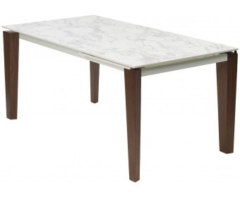 Стол ESMIR 160 MATTE ARABESCATO SOLID CERAMIC/ орех, ®DISAUR