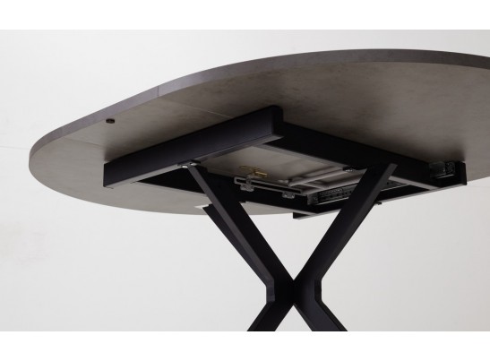 Стол ВЕГА D110 раскладной Бетон Чикаго темно-серый/ черный каркас БЕЗ НДС в Каменске-Уральском